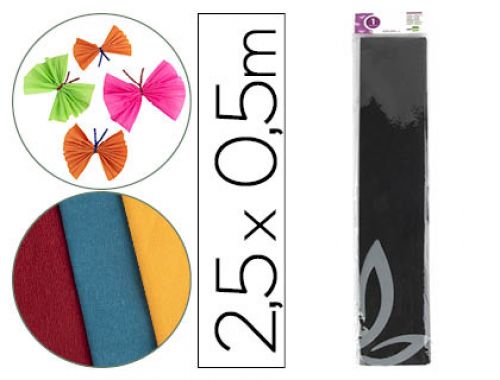 Papel crepe em celofane liderpapel 50 cm x 2,5 m preto classico , Liderpapel , 24280 , 8423473242807